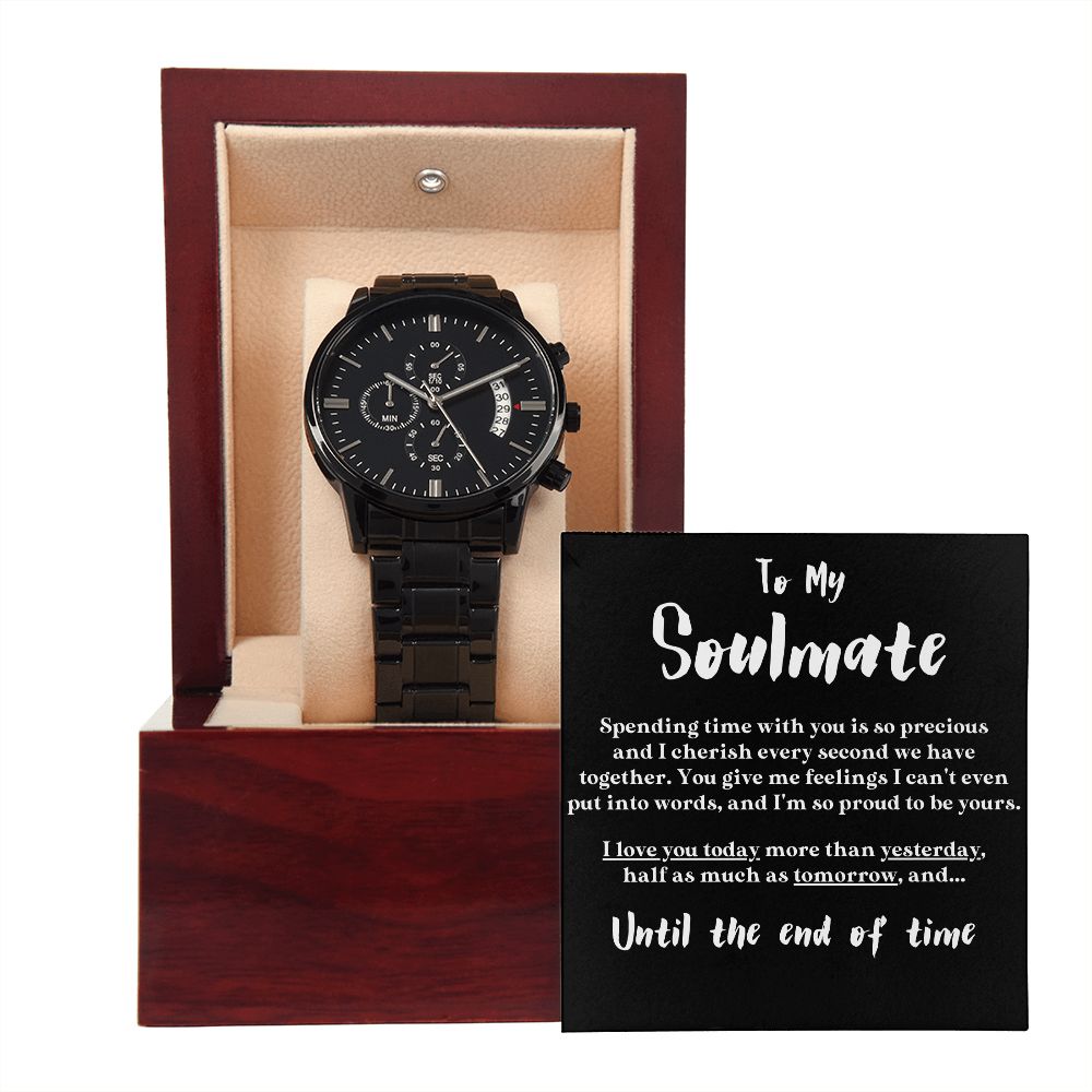 Chronograph Watch and Box for Soulmate, Birthday Gift, Anniversary, Gift for Him - Stainless Steel