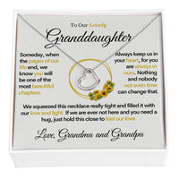 To Our Lovely Granddaughter - Sunflower Pages of Life, Gold Heart Necklace (From Grandma and Grandpa)