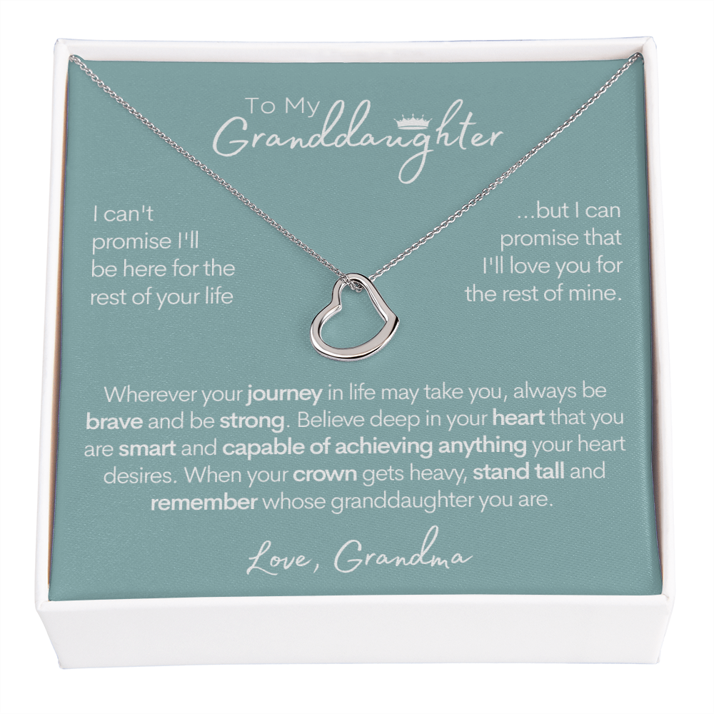 To My Granddaughter - Beautiful Gold and Silver Heart Necklace