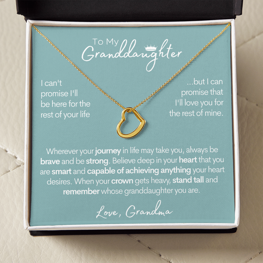 To My Granddaughter - Beautiful Gold and Silver Heart Necklace