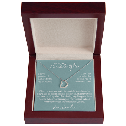 To My Granddaughter - Beautiful Gold and Silver Heart Necklace