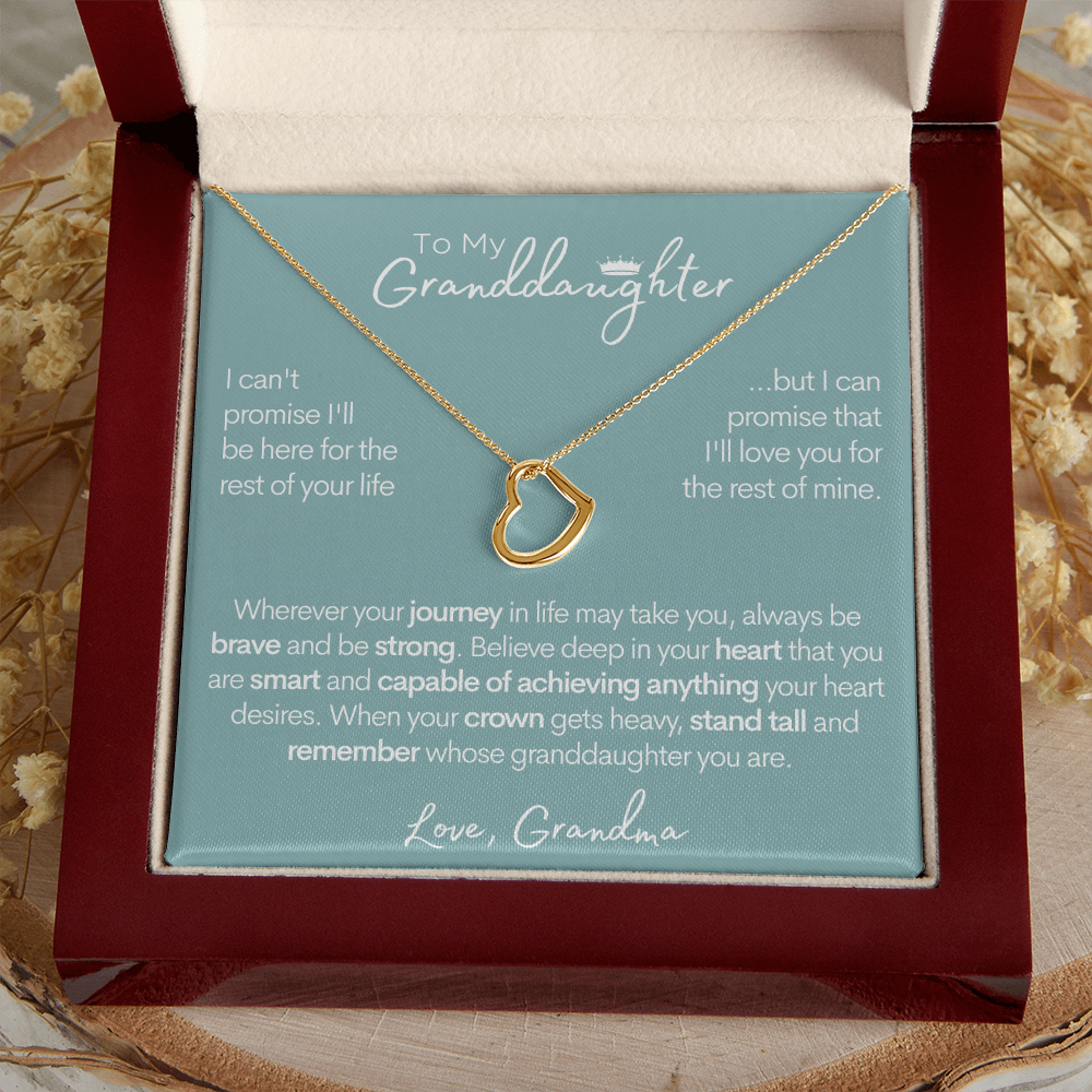 To My Granddaughter - Beautiful Gold and Silver Heart Necklace