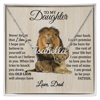 Daughter (Love Dad) Personalized Name Necklace, Stainless Steel