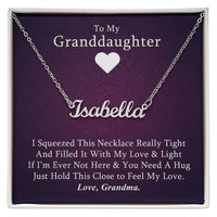 To My Granddaughter (Grandma) - Custom Name Necklace Stainless Steel
