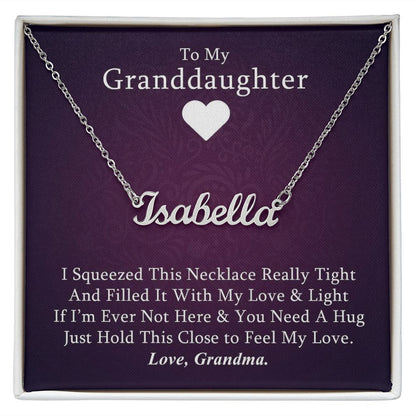 To My Granddaughter (Grandma) - Custom Name Necklace Stainless Steel