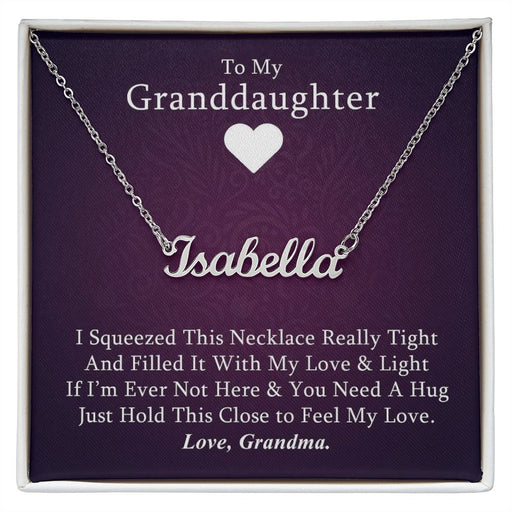 To My Granddaughter (Grandma) - Custom Name Necklace Stainless Steel Polished Stainless Steel Standard Box