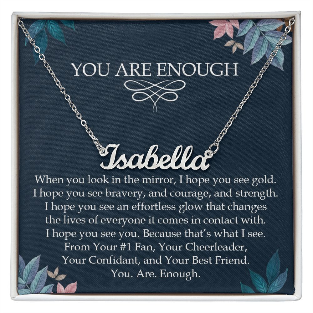 You Are Enough | Personalized Stainless Steel Monogram Necklace
