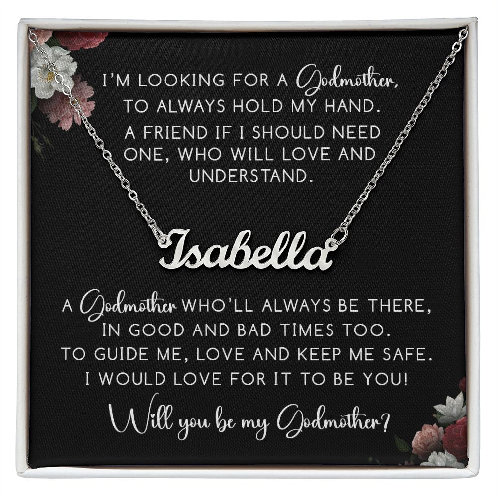 Will You Be My Godmother? - Stainless Steel Name Necklace, Personalized God Mother Gift