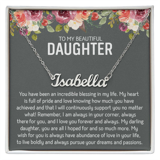 Beautiful Daughter | Beautiful Silver Personalized Name or Word Necklace