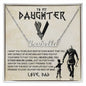 Daughter Viking Necklace, Custom Name Stainless Steel and Gold, Gift for Daughter from Dad, Poem Card and Gift Box
