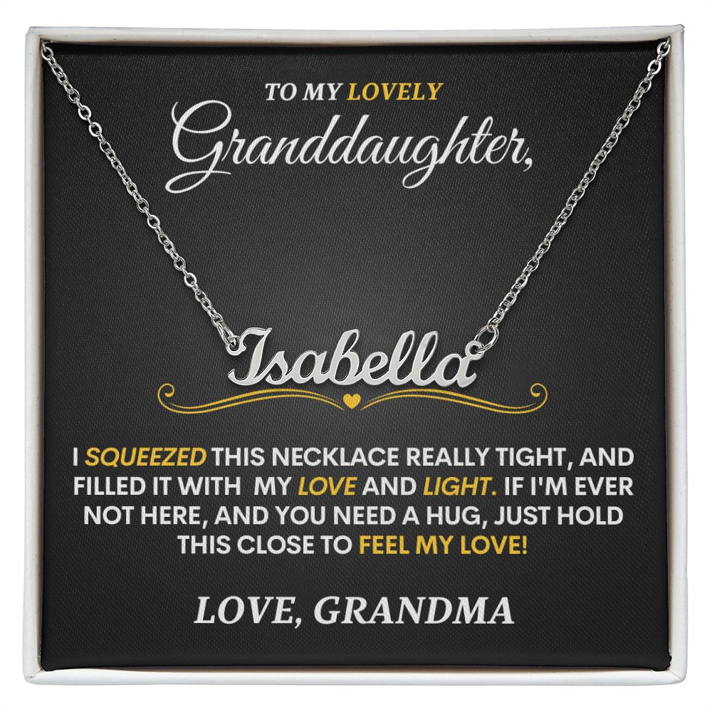 To Granddaughter (Love, Grandma) | Personalized Calligraphy Necklace