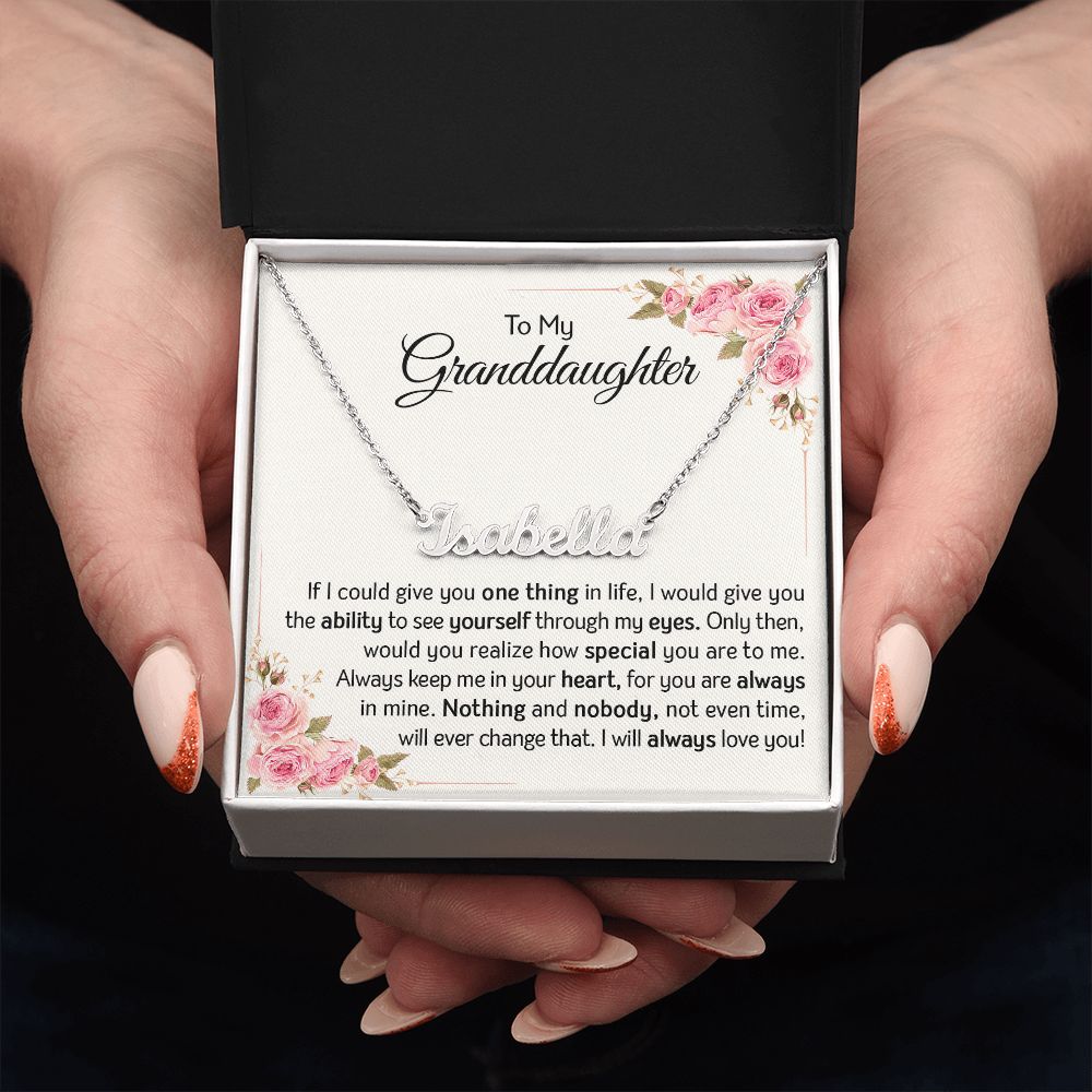 Granddaughter - Always Love You | Custom Stainless Steel Name Necklace