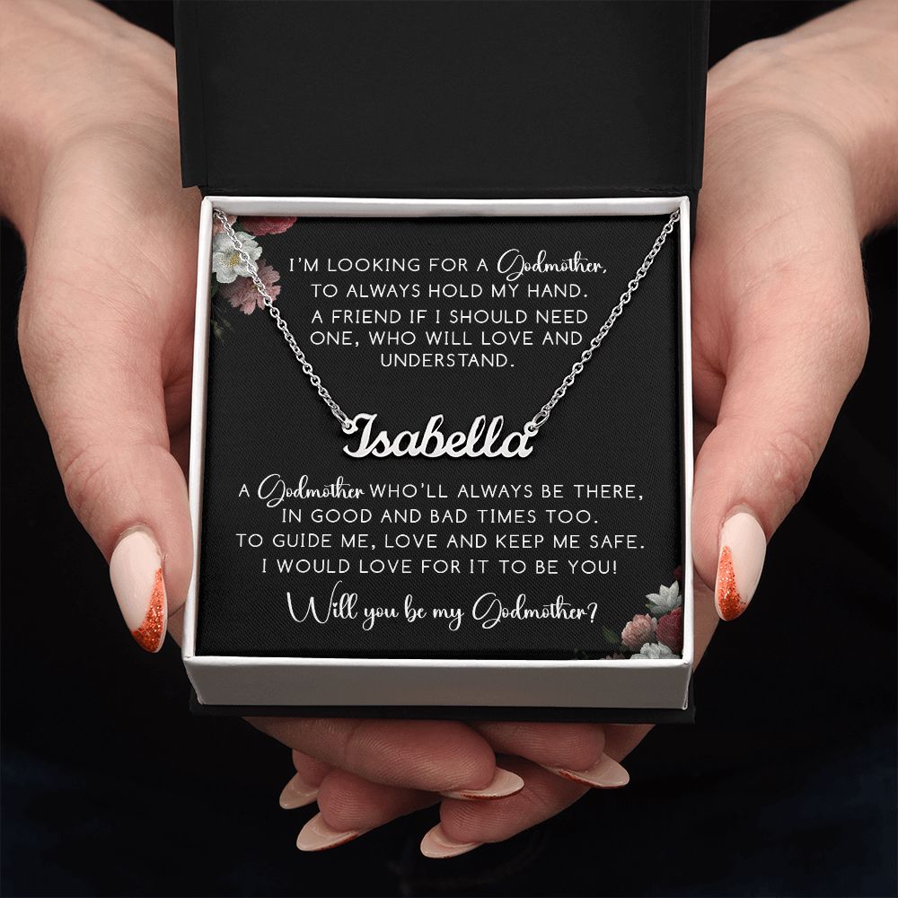 Will You Be My Godmother? - Stainless Steel Name Necklace, Personalized God Mother Gift