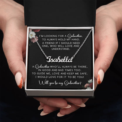 Will You Be My Godmother? - Stainless Steel Name Necklace, Personalized God Mother Gift