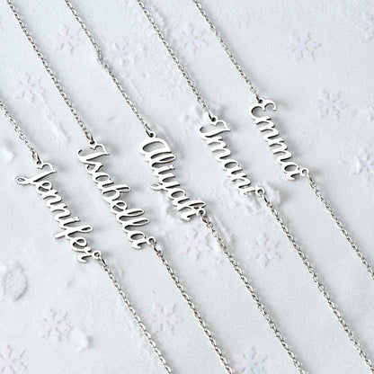 To My Daughter - Personalized Stainless Steel Name / Word Necklace (Love, Mom)