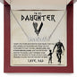 Daughter Viking Necklace, Custom Name Stainless Steel and Gold, Gift for Daughter from Dad, Poem Card and Gift Box