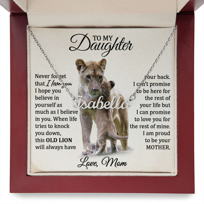 To My Daughter - Personalized Stainless Steel Name / Word Necklace (Love, Mom)