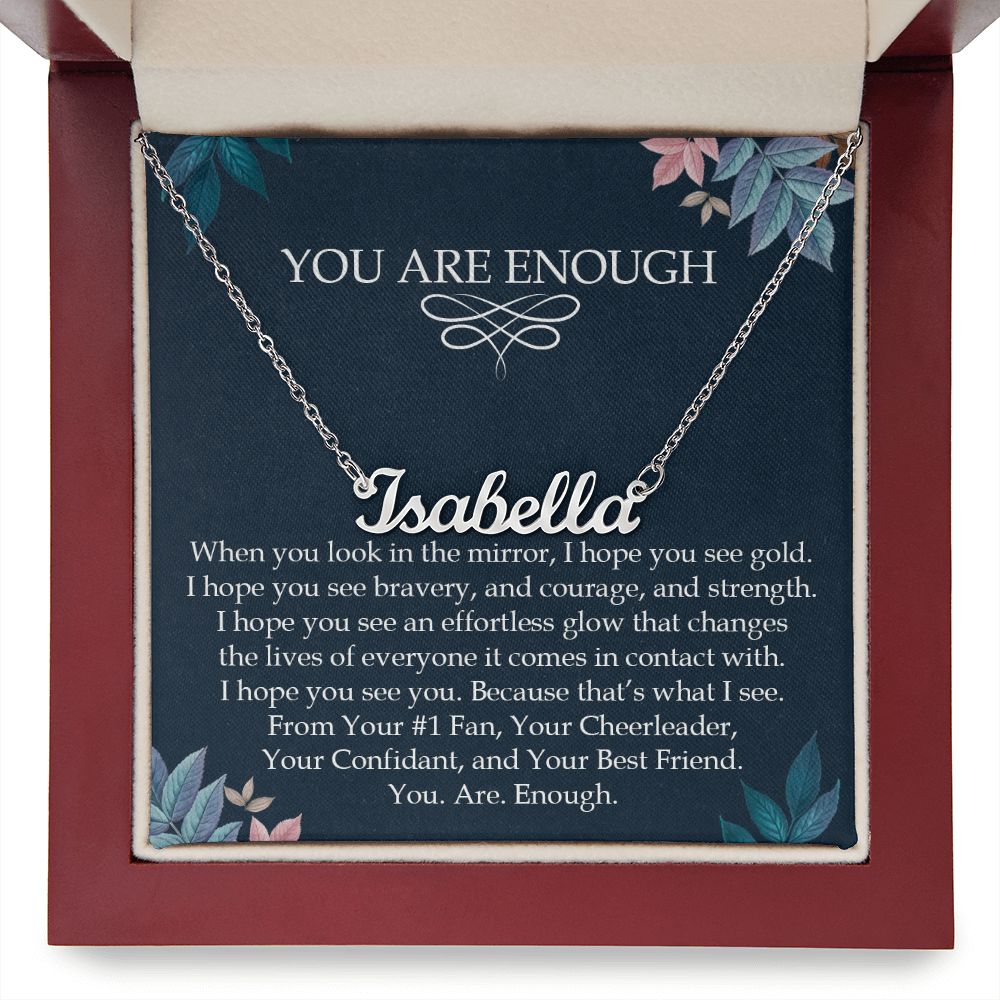 You Are Enough | Personalized Stainless Steel Monogram Necklace