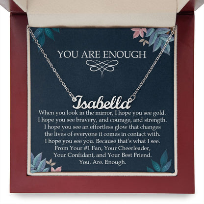 You Are Enough | Personalized Stainless Steel Monogram Necklace