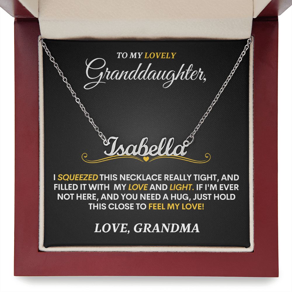 To Granddaughter (Love, Grandma) | Personalized Calligraphy Necklace