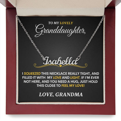 To Granddaughter (Love, Grandma) | Personalized Calligraphy Necklace