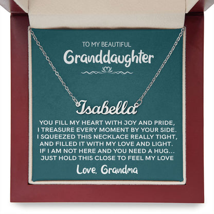 Beautiful Granddaughter - Treasure Every Moment | Custom Stainless Steel Name Necklace