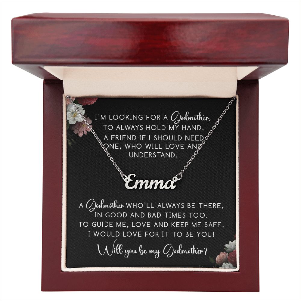 Will You Be My Godmother? - Stainless Steel Name Necklace, Personalized God Mother Gift