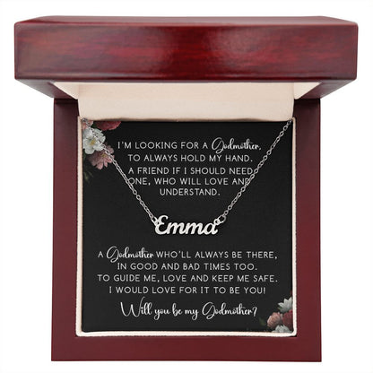 Will You Be My Godmother? - Stainless Steel Name Necklace, Personalized God Mother Gift