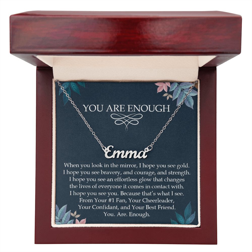 You Are Enough | Personalized Stainless Steel Monogram Necklace