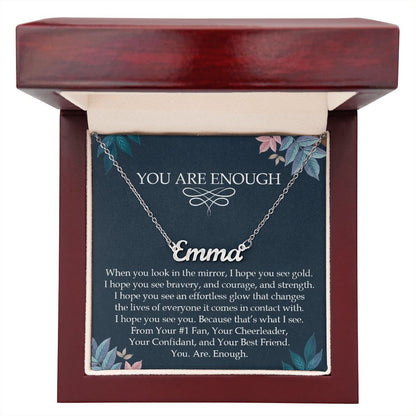 You Are Enough | Personalized Stainless Steel Monogram Necklace