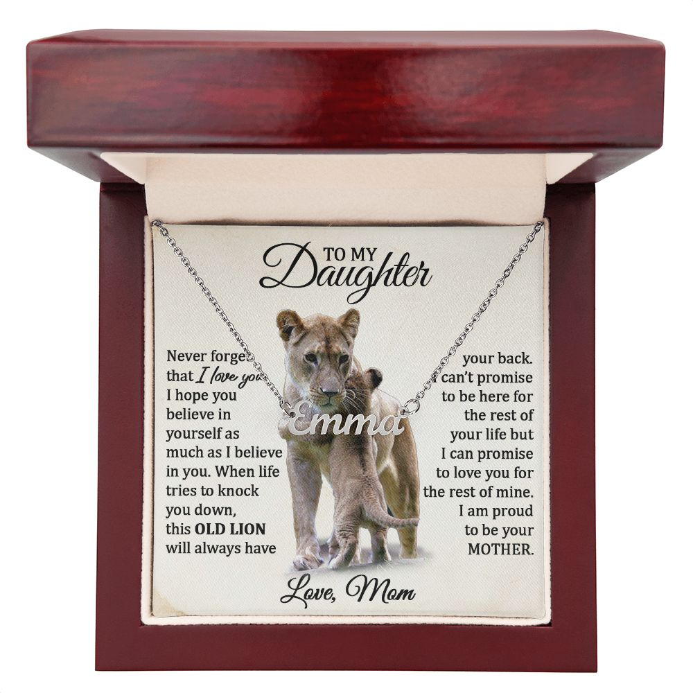 To My Daughter - Personalized Stainless Steel Name / Word Necklace (Love, Mom)