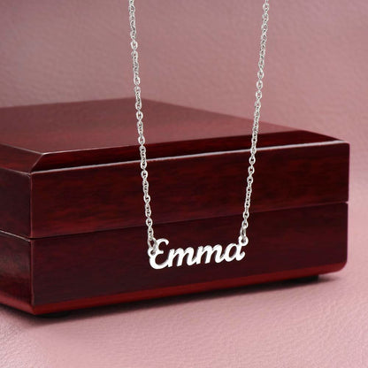 To Daughter (Love Mom) - Steel Personalized Name Necklace