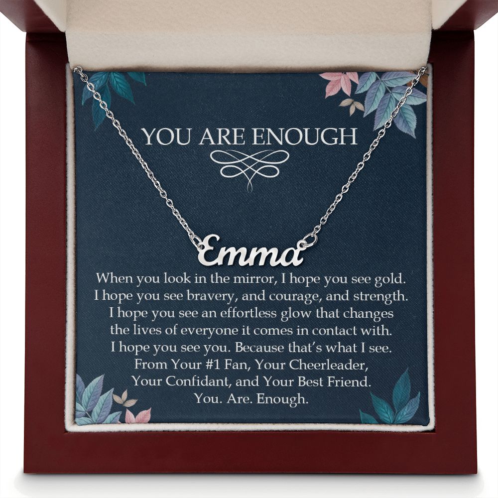 You Are Enough | Personalized Stainless Steel Monogram Necklace