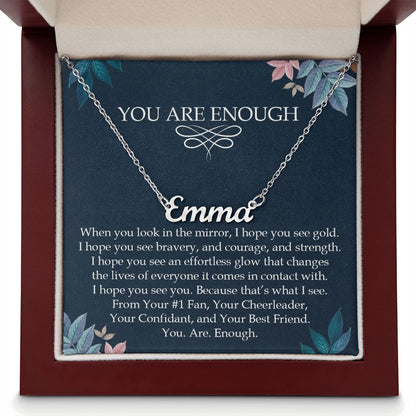 You Are Enough | Personalized Stainless Steel Monogram Necklace