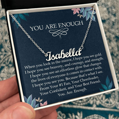 You Are Enough | Personalized Stainless Steel Monogram Necklace