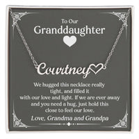 To Our Granddaughter - Personalized Heart Name Necklace, Stainless Steel
