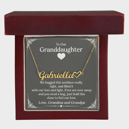 To Our Granddaughter - Personalized Heart Name Necklace, Stainless Steel