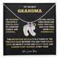 To The Best Grandma | Gold Birthstone and Personalized Name Necklace