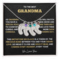 To The Best Grandma | Gold Birthstone and Personalized Name Necklace