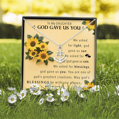To My Daughter | God Gave Us You | 18K Gold Heart Anchor