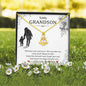 To My Grand Son - Enjoy the Ride | Artisan Crafted 18K Gold Heart Anchor Family Necklace & Card