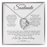 Soulmate Gift for Wife or Girlfriend, Fiance, 5th Anniversary Gift for Her, 14k White Gold Necklace