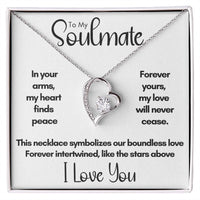 To My Soulmate - In Your Arms | 14k White Gold and Stainless Steel Forever Love Heart