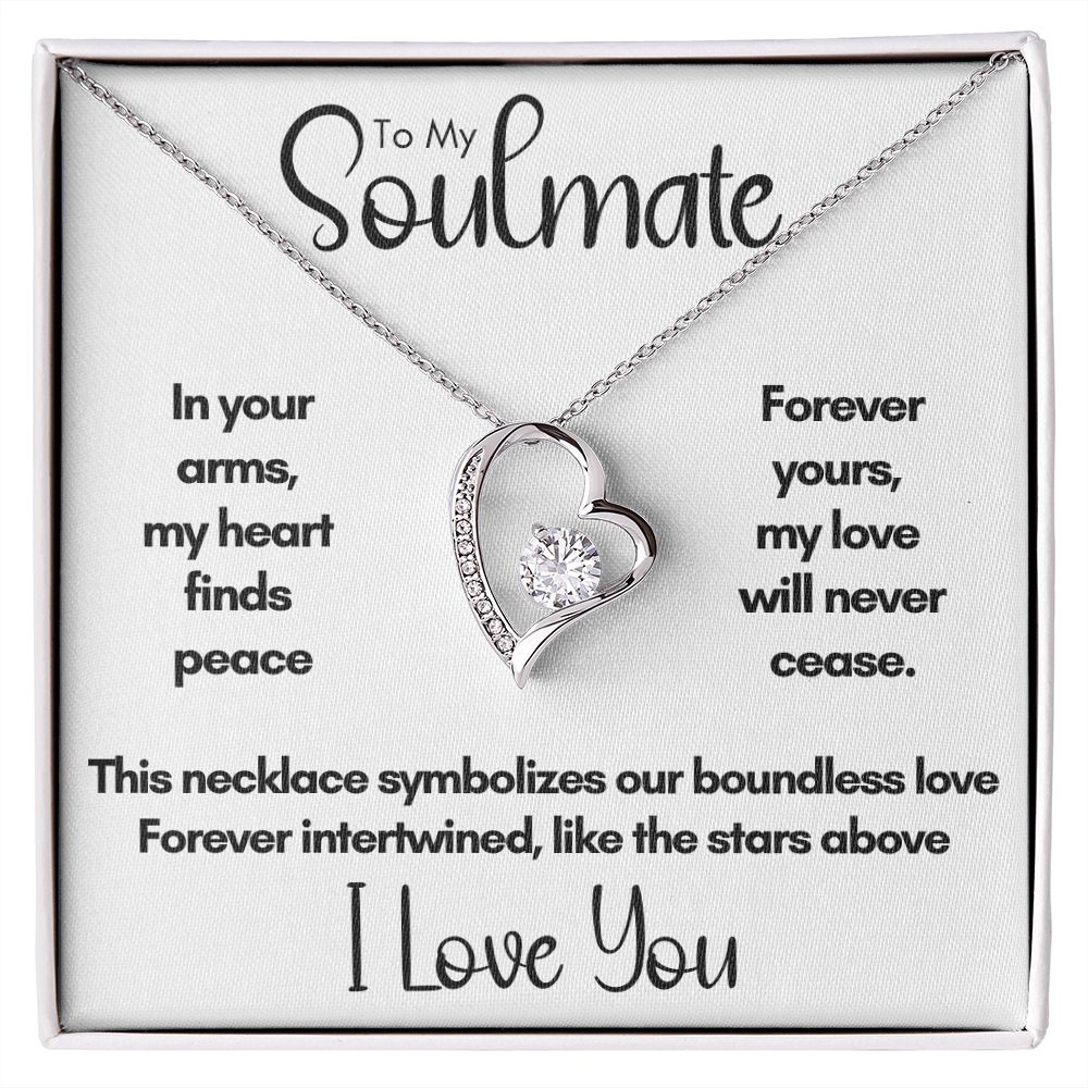 To My Soulmate - In Your Arms | 14k White Gold and Stainless Steel Forever Love Heart