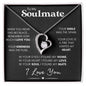 Soulmate Heart Necklace, 14k White Gold, Personalized Poem and Necklace Gift for Wife or Girlfriend