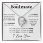 Soulmate Heart Necklace, Wife Valentine's Day Gift, Anniversary, 14k White Gold and Stainless Steel - "Found My Soulmate"