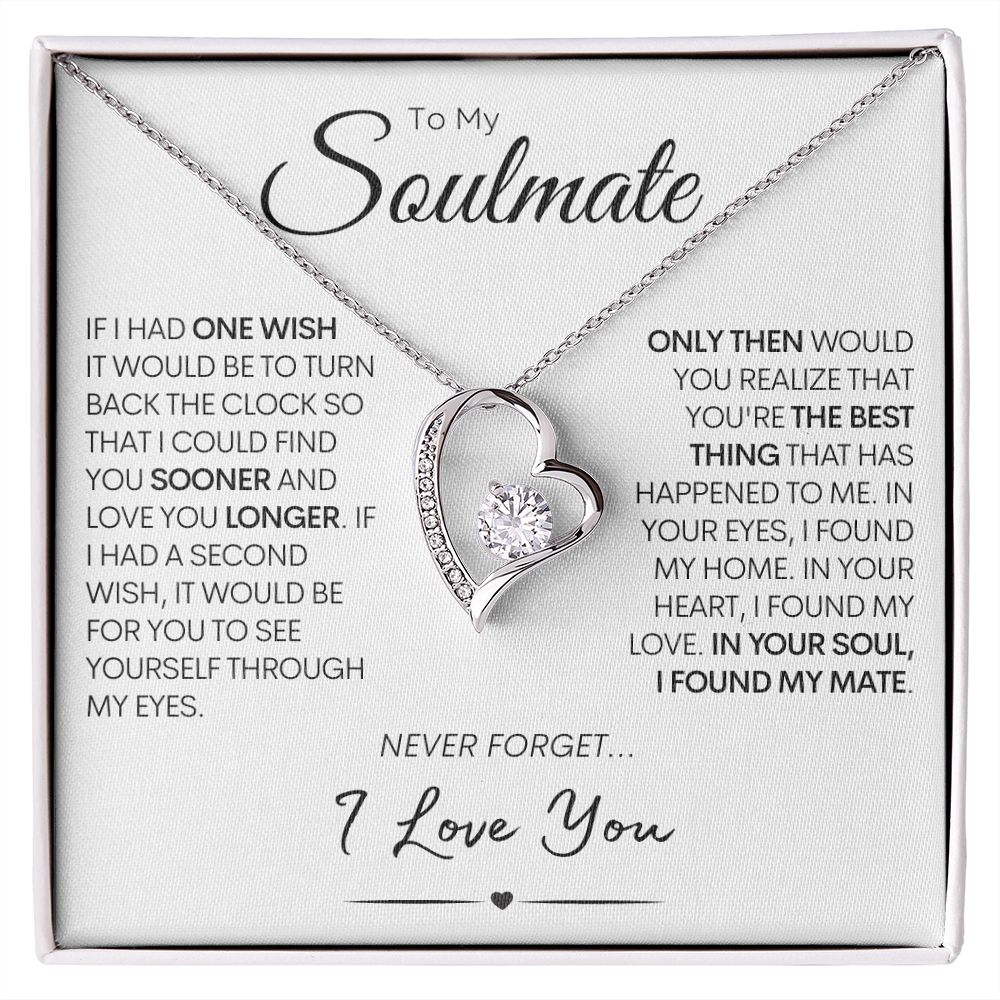 Soulmate Heart Necklace, Valentine's Gift for Her, Birthday Present, Anniversary Gift Soulmate 