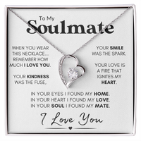 To My Soulmate - Your Smile | Stainless Steel and Gold Heart Necklace