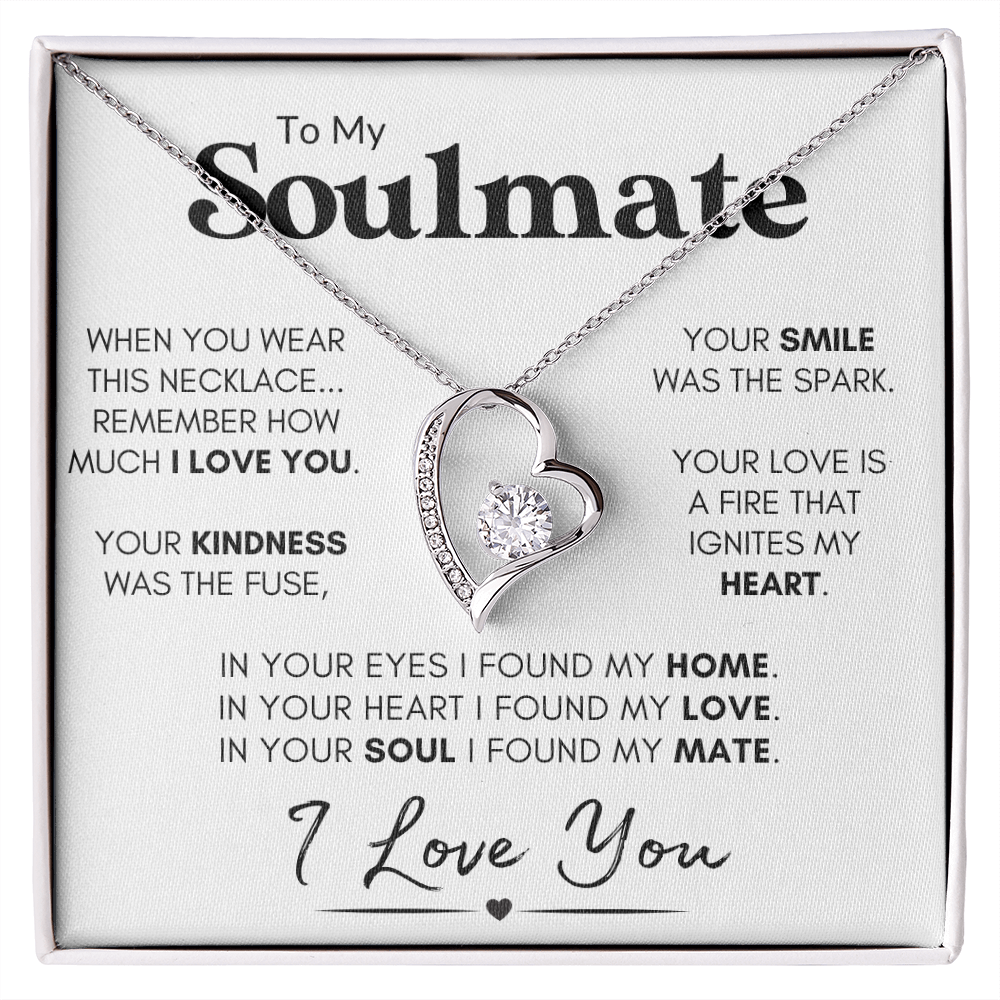 To My Soulmate - Your Smile | Stainless Steel and Gold Heart Necklace
