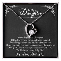 To My Daughter - Never Forget I Love You | Gold Forever Love Heart Necklace